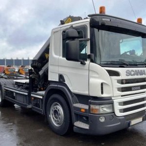foto 6x2 Scania kontejner ŘETĚZ+HR 22tm kontejner systém se silným jeřábem