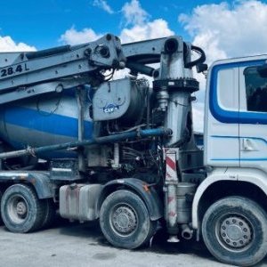 foto pumi 28m/9m3 beton pumpa+ mix CIFA 8x4 Scania